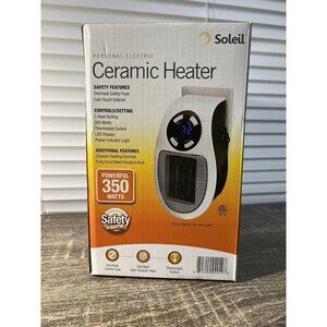 Soleil Electric 350W Personal Ceramic Heater:Powerful,safe coolTouch Outer,WHITE